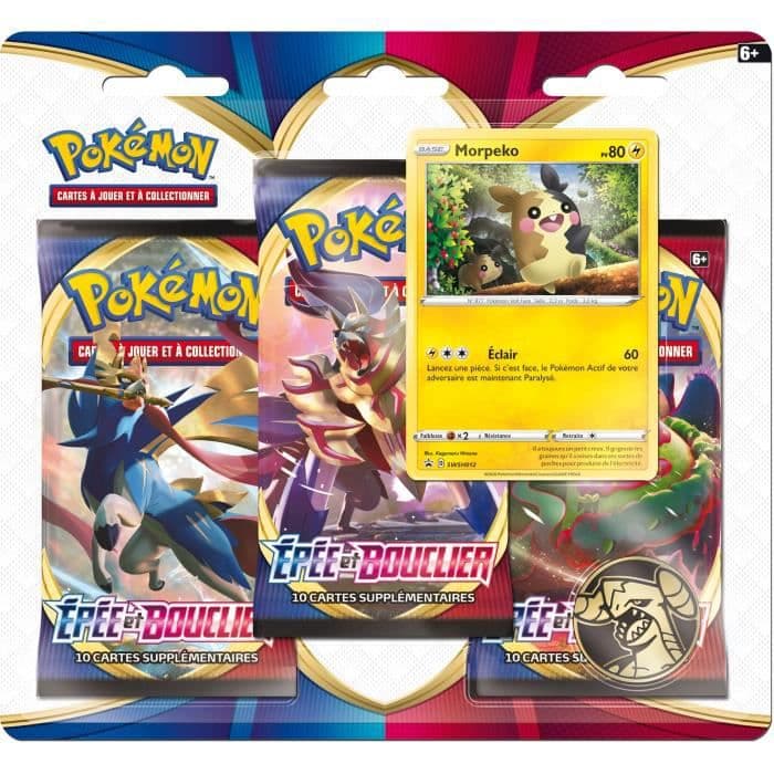 POKEMON Sword & Shield 1 - Pack 3 boosters (30 Pokémon-kort) - Slumpmässig modell