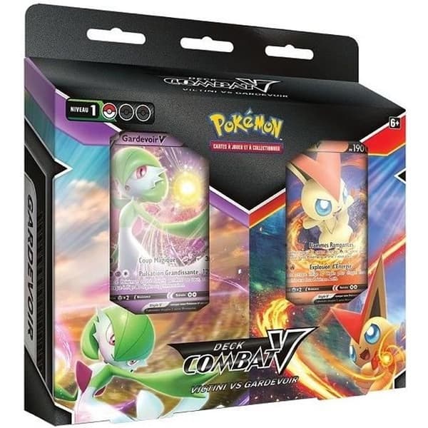 LÅDA MED 2 STARTDÄCK MAJ 2021 COMBAT V - GARDEVOIR VS VICTINI