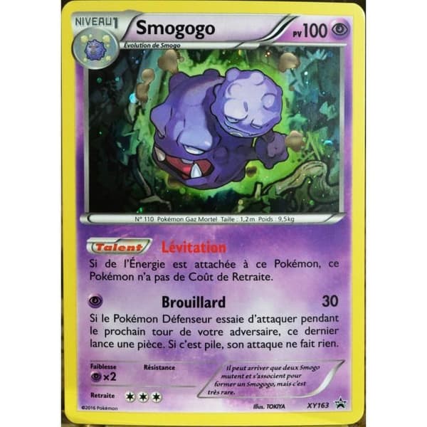 Samlarkort - ASMODEE - Pokémon XY - XY163 Smogogo 100 PV - Barn - Lila - 6 år och uppåt