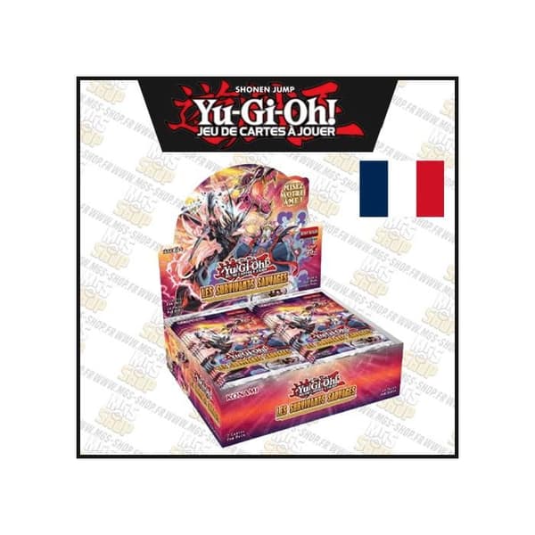 Boite med Boosters - YU-GI-OH! - De Vilda Överlevarna - 24 Boosters - 60 Kort - 3 Strategier
