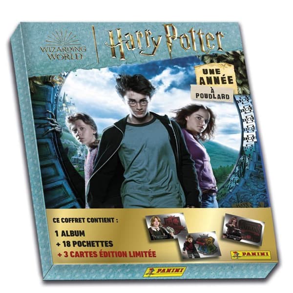 Panini - 004387MCOUAFC - Harry Potter A Year at Hogwarts Box of 1 Album + 18 Sleeves + 3 Limited Edition Cards,
