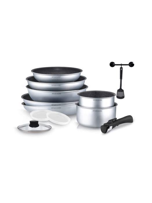 Köksset - Arthur Martin - AM676S - 12 delar - Aluminium - Non-stick - Avtagbart handtag