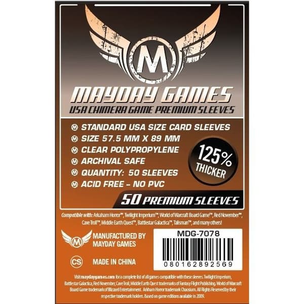 50 Premium Standard US Card Sleeves 57,5x89 mm