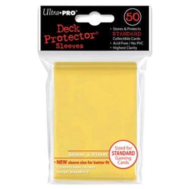 Samlarkort - ULTRA PRO - Deck Protector Solid Yellow - 50 fickor - Magic, Pokemon-format - 66x91mm