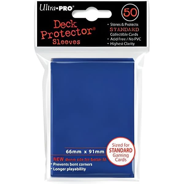 Deck Protector Solid Blue Sleeves - ULTRA PRO - för Magic- och Pokemon-kort - 50 ärmar - 66 x 91 mm