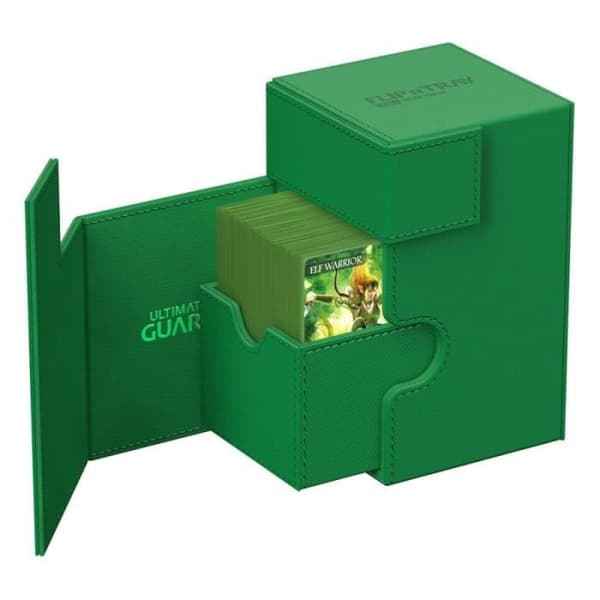 Decklåda - Ultimate Guard - FlipnTray 100+ - Enfärgad Grön - XenoSkin - 1 spelare eller fler