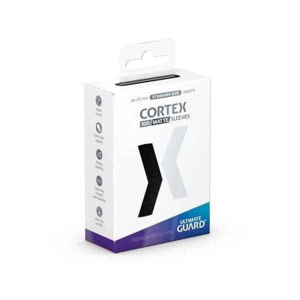 Ultimate Guard - 100 standardstorlek Cortex Sleeves mattsvart - Speltillbehör - ULTIMATE GUARD