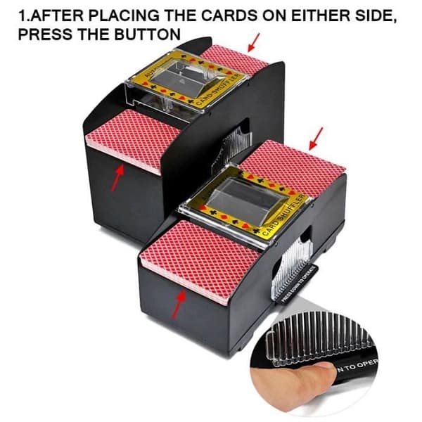Kortblandare - Blandare - Automatisk - 2 kortlekar - För poker och blackjack - Elektronisk
