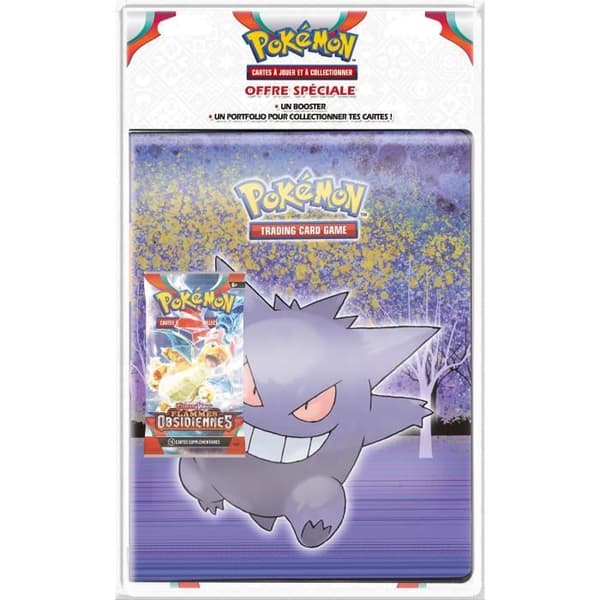 Pokémonkort - Portfolio Pack 180 + Booster EV03 - ASMODEE - För barn från 6 år - Orange och blå