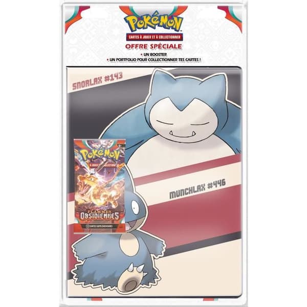 Pokémonkort - Portfolio Pack 180 + Booster EV03 - ASMODEE - För barn från 6 år - Orange och blå