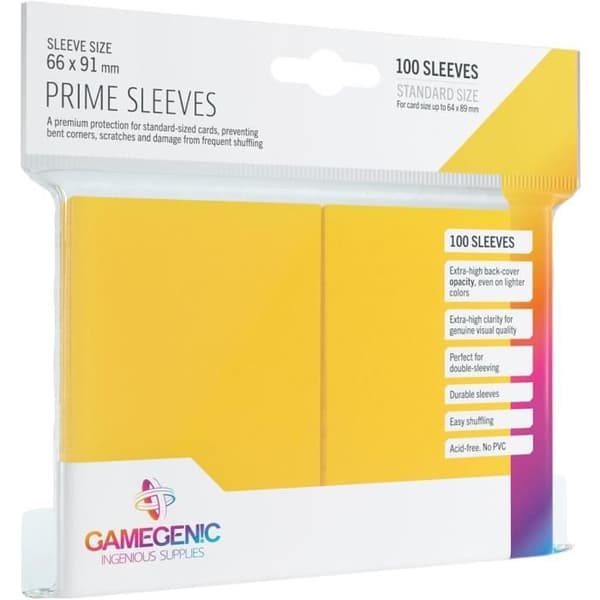Pockets ärmar - Gamegenic - Prime - 100 fickor - Gul - Halvhalkskyddande