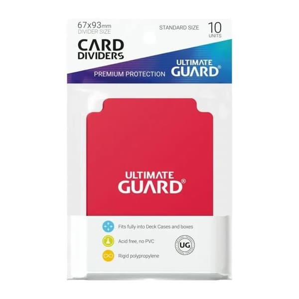 Intercalärer för kort - Ultimate Guard - Röd - Pack av 10 - Styv polypropen - 69x94 mm