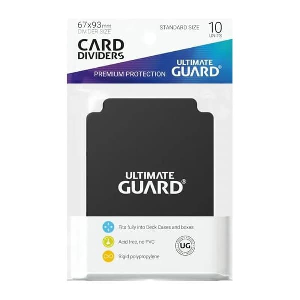 Interkalärer för kort - Ultimate Guard - 10 stycken - Svart - Styv polypropen - 69x94 mm