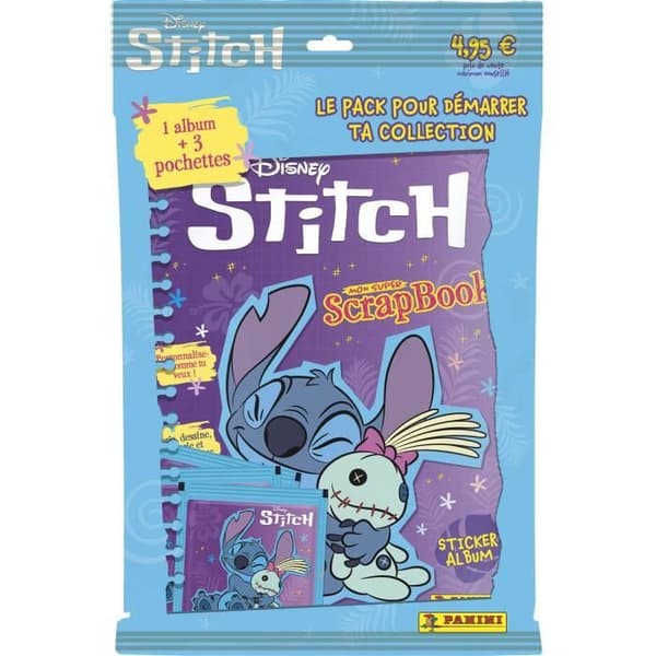 Album + 3 fickor - PANINI - STITCH 2 - MIN SUPER SCRAPBOOK - 15 klistermärken