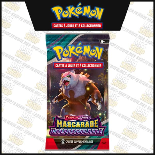 Booster - Pokemon - Ev06 Twilight Masquerade - 10 kort - Kortspel - från 6 år och uppåt