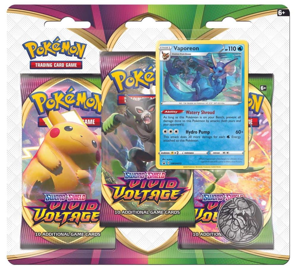 Pokemon 3-pack S&S Vivid Voltage Vaporeon