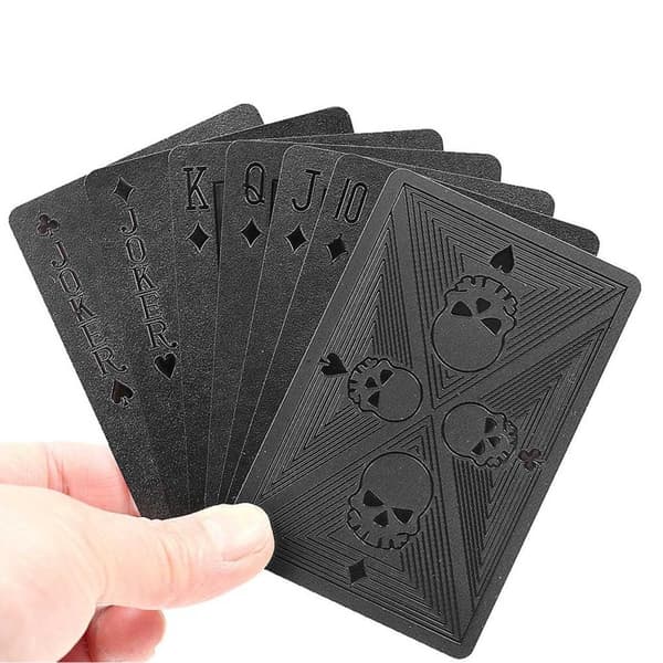 Sort Metallic Playing Card Skulls Poker Cards Heavy Metal