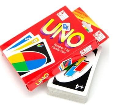 Uno peruskorttipeli perhepeli