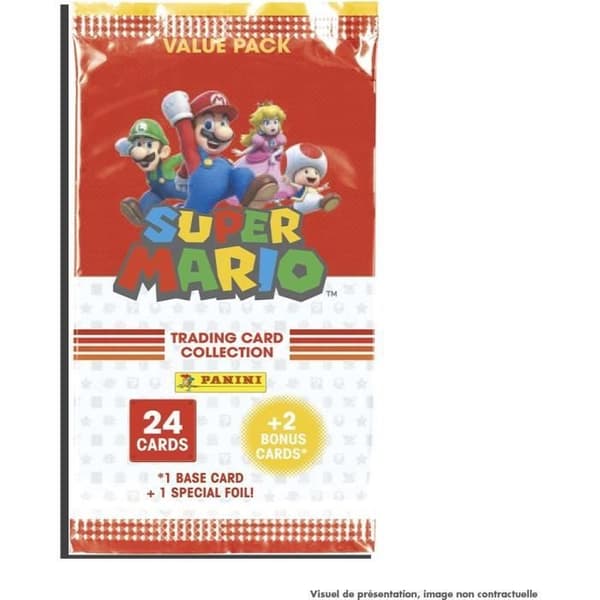 PANINI - Super Mario Trading Cards - Fettpaket med 24 kort + 2 bonuskort