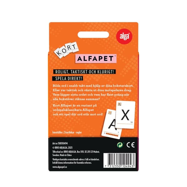 Kortspel Alfapet Alga