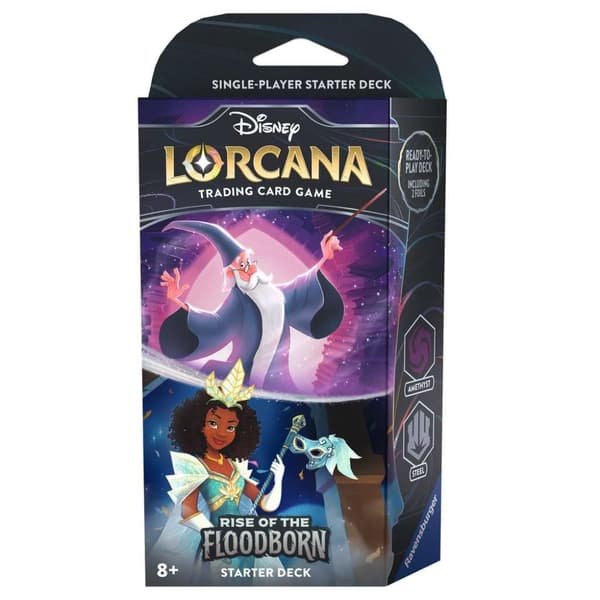 Ravensburger Disney Lorcana: Rise of the Floodborn TCG Starter Deck Amethyst & Steel