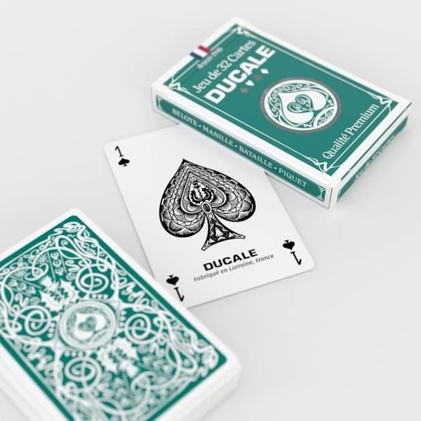 Ducale Origine - Kortlek med 32 kort - Belote - Tillverkad i Frankrike