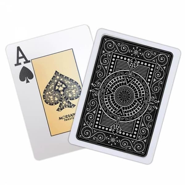 Modiano "TEXAS POKER HOLD EM" - Däck med 55 100% plastkort - pokerformat - 2 jumboindex Svart