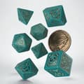 Miniatyrbild 2 av 4: The Witcher Triss Dice - Q WORKSHOP - 7 plasttärningar - Guld, Turkos