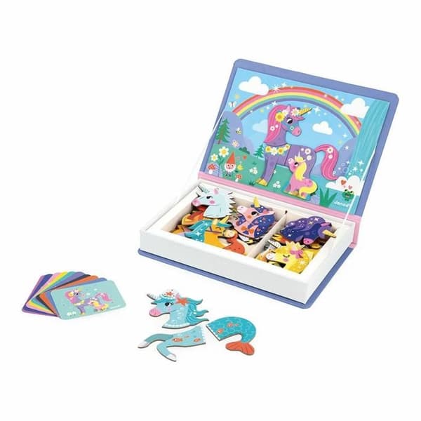 Magnéti'Book Unicorns - Magnetiskt utbildningsspel 44 magneter + 10 modeller - Barnleksak i FSC-kartong - Från 3 år