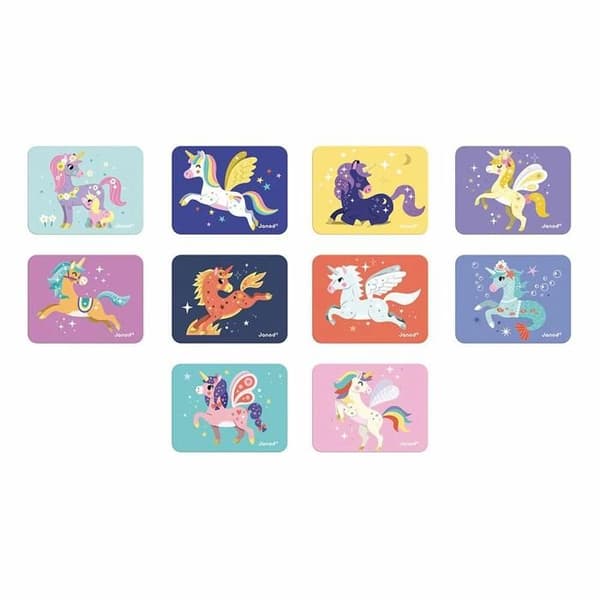 Magnéti'Book Unicorns - Magnetiskt utbildningsspel 44 magneter + 10 modeller - Barnleksak i FSC-kartong - Från 3 år