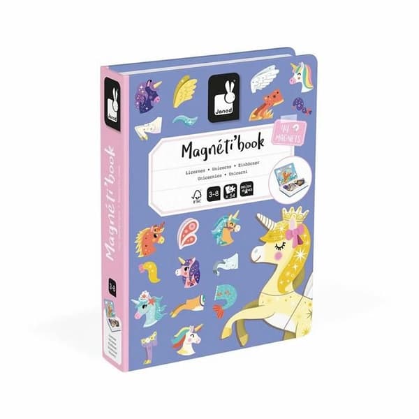 Magnéti'Book Unicorns - Magnetiskt utbildningsspel 44 magneter + 10 modeller - Barnleksak i FSC-kartong - Från 3 år