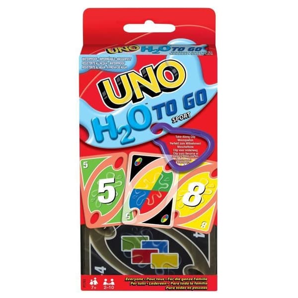 Mattel Games - UNO H20 TO GO - Uno Sport Card Game - Familjekortspel - från 7 år och uppåt - P1703 - Mattel uno P170 kortspel