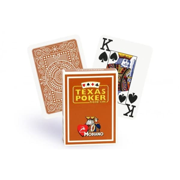Spelkort - MODIANO - Texas Poker - 100% plast - Brun