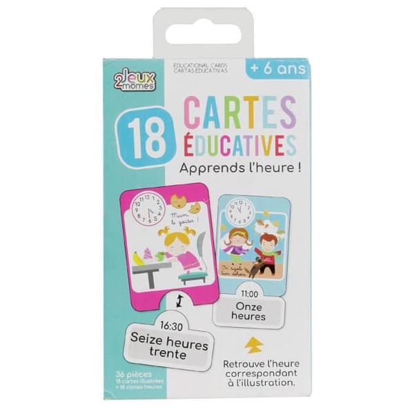 SET 18 UTBILDNINGSKORT J LÄR TIDEN 36 DELAR KUL SPEL