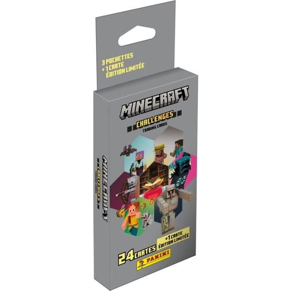 Klistermärken - PANINI - Minecraft TC 4 - 3-ficks blisterförpackning - 1 kort i begränsad upplaga - 24 klistermärken