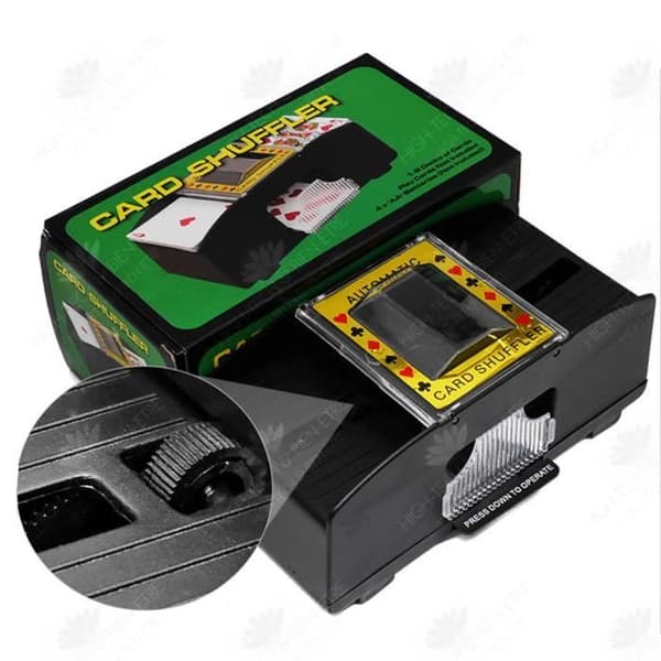 HTBE® 2-par plastautomatisk pokermixer Pokerdealer Automatisk mixer Pokerdealermixer