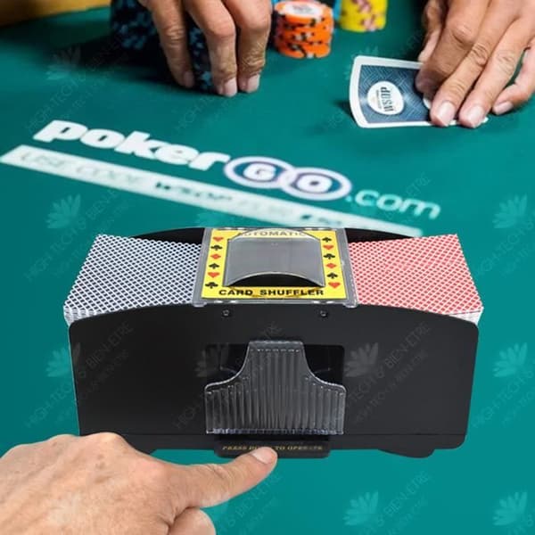 HTBE® Helautomatisk 2-däcks pokerbordsspel Batteridrivna pokerspelkort blandad plastpokermixer