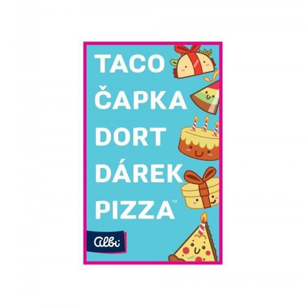 Taco, hatt, tårta, present, pizza