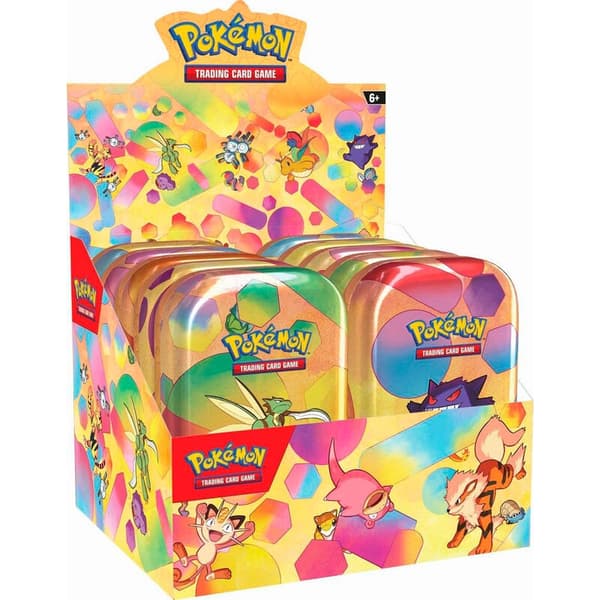 English Pokemon Scarlet and Violet collectible card game tin assorted