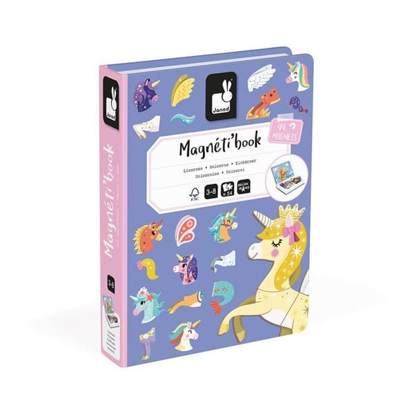 Magnéti'Book Unicorns - Magnetiskt utbildningsspel 44 magneter + 10 modeller - Barnleksak i FSC-kartong - Från 3 år