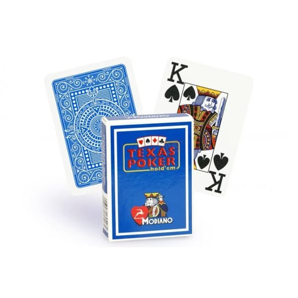 Texas Poker Modiano 100% plastkortspel - Ljusblått