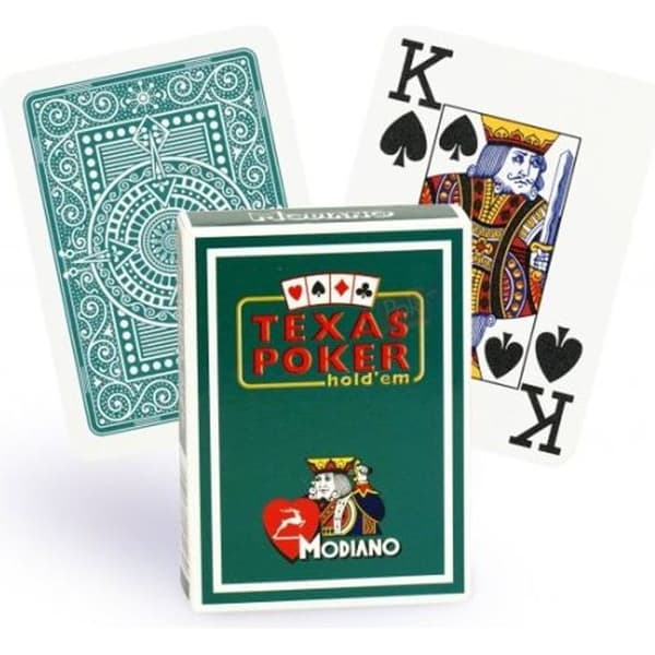 Texas Poker Modiano kortspel 100% grön plast