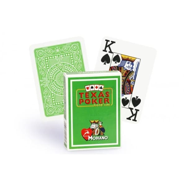 Texas Poker Cards - MODIANO - 100% plast - Ljusgrön