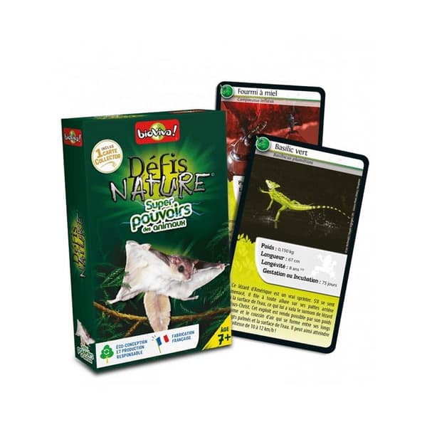 Bioviva kortspel - Naturutmaningar Djurens superkrafter - Grönt - Från 7 år - Blandat