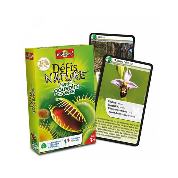 Bioviva Card Game - Nature Challenges Super Powers of Plants för barn från 7 år och uppåt