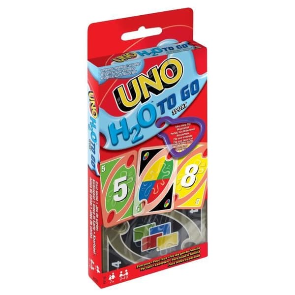 Mattel Games - UNO H20 TO GO - Uno Sport Card Game - Familjekortspel - från 7 år och uppåt - P1703 - Mattel uno P170 kortspel