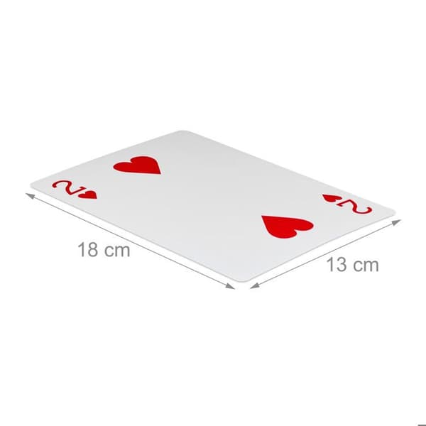 Relaxdays Jumbo Pokerkort 54 Vattentäta XXL Plast Spelkort Flerfärgade 18 x 13 cm 10023627
