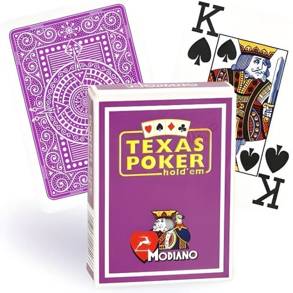 Modiano 100% plast Texas Poker kortspel - Lila
