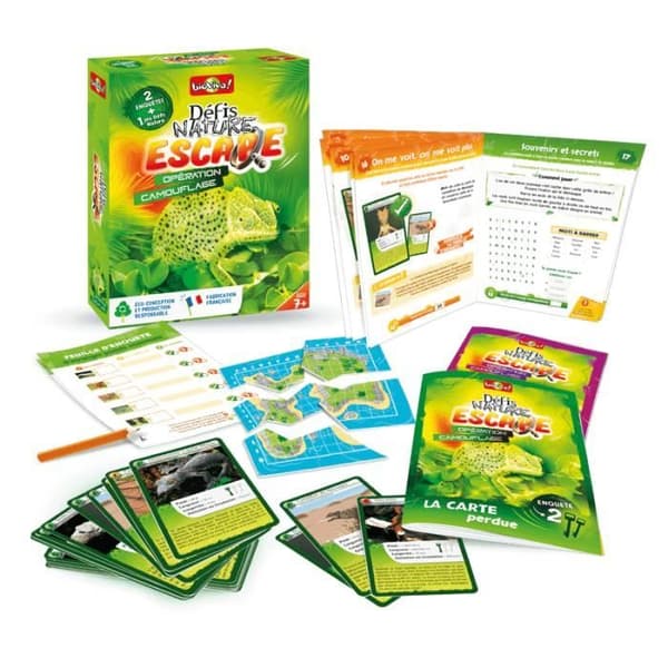 Brädspel - BIOVIVA - Nature Escape Challenges - Kamouflagedrift - Gåtor för barn från 7 år och uppåt