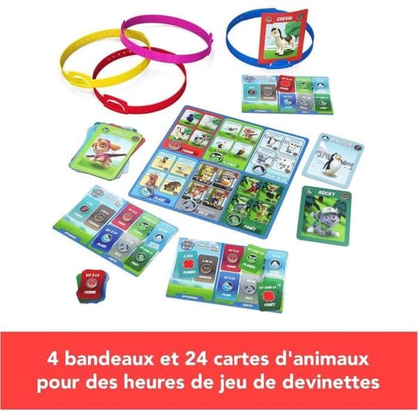 Gissa huvudet Paw Patrol, brädspel, pannband och gåtor, fransk version, barnspel för 4-åringar